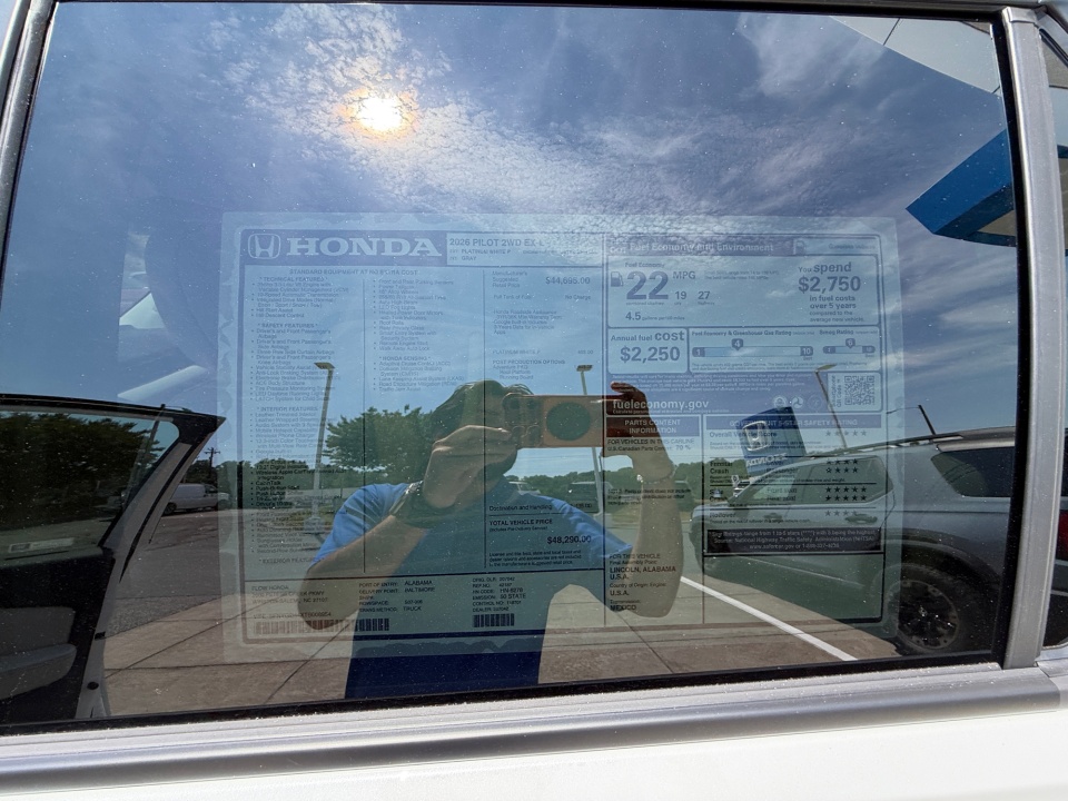 5FNYG2H4XTB008954 2026 Honda Pilot EX-L