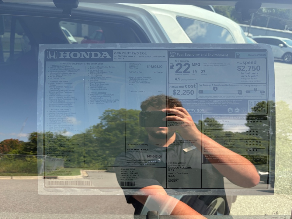 5FNYG2H4XTB014978 2026 Honda Pilot EX-L