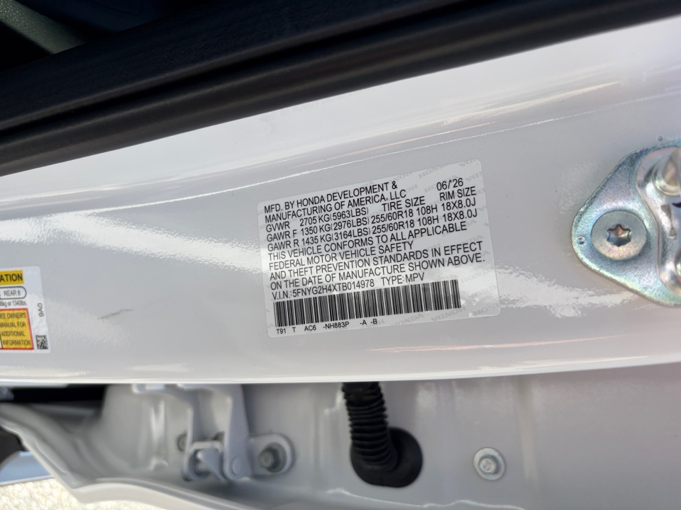 5FNYG2H4XTB014978 2026 Honda Pilot EX-L