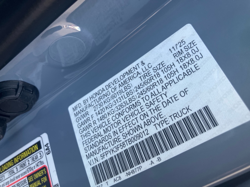 5FPYK3F54TB008679 2026 Honda Ridgeline RTL