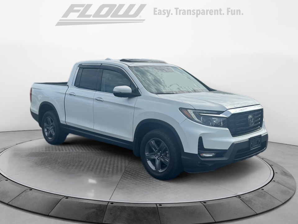 White 2021 Honda Ridgeline Pickup Truck All-Wheel Drive Automatic