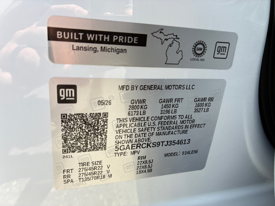 5GAERCKS9TJ354613 2026 Buick Enclave Avenir FWD
