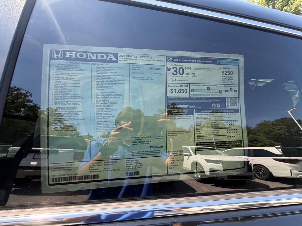 5J6RS3H75TL015806 2026 Honda CR-V EX-L 2WD