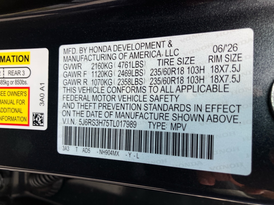 5J6RS3H75TL017989 2026 Honda CR-V EX-L