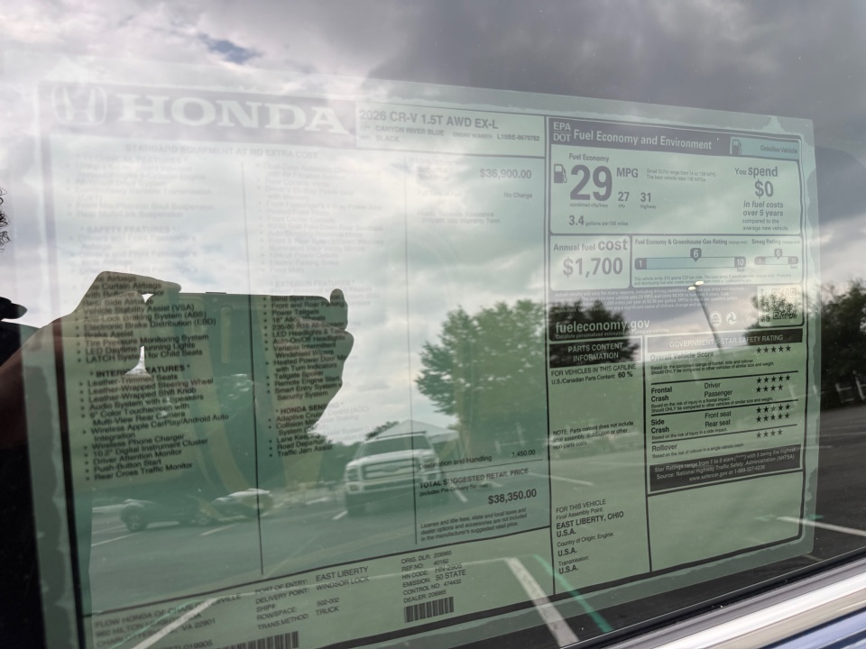 5J6RS4H78TL019905 2026 Honda CR-V EX-L