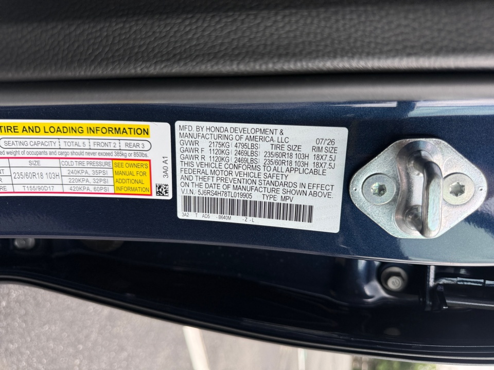 5J6RS4H78TL019905 2026 Honda CR-V EX-L