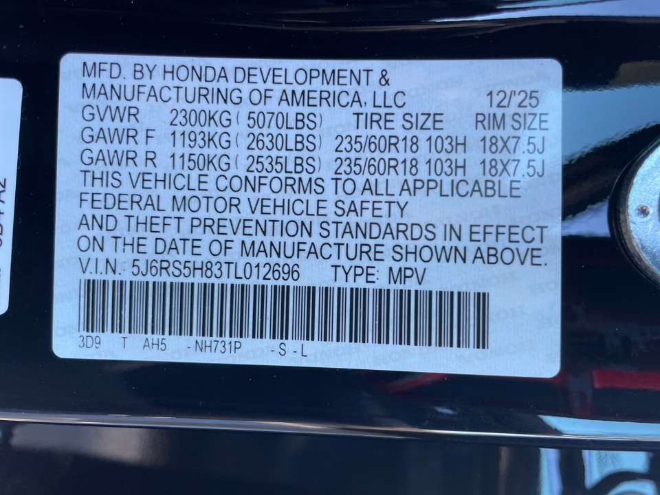 5J6RS5H83TL012696 2026 Honda CR-V Hybrid 2WD Sport-L