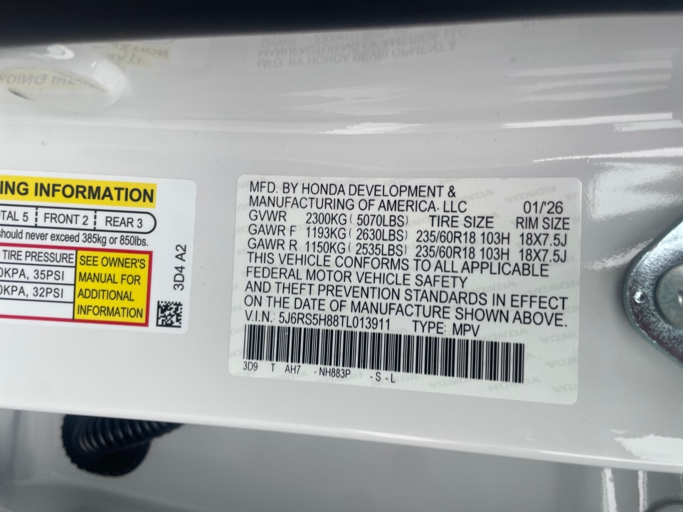 5J6RS5H88TL013911 2026 Honda CR-V Hybrid 2WD Sport-L