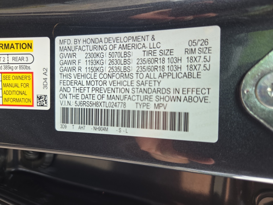 5J6RS5H8XTL024778 2026 Honda CR-V Hybrid 2WD Sport-L