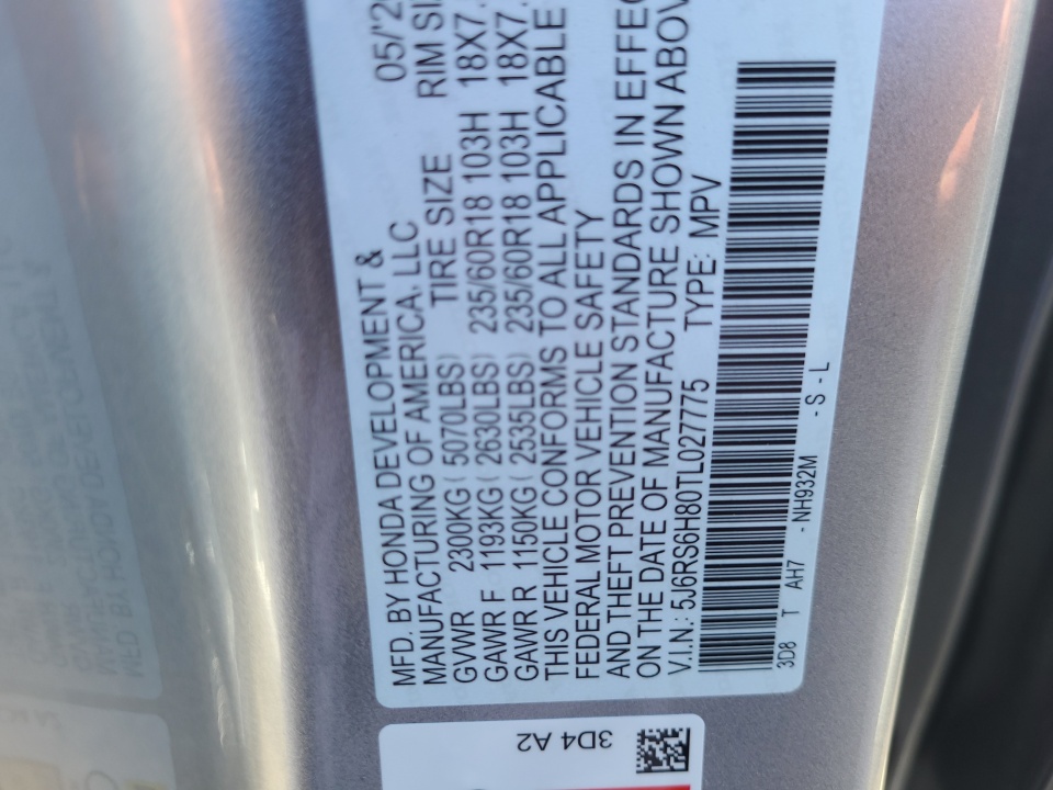5J6RS6H80TL027775 2026 Honda CR-V Hybrid AWD Sport-L