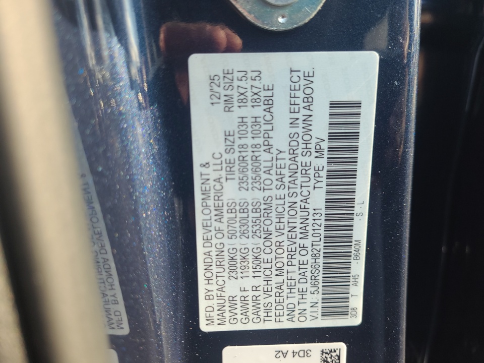 5J6RS6H82TL012131 2026 Honda CR-V Hybrid AWD Sport-L