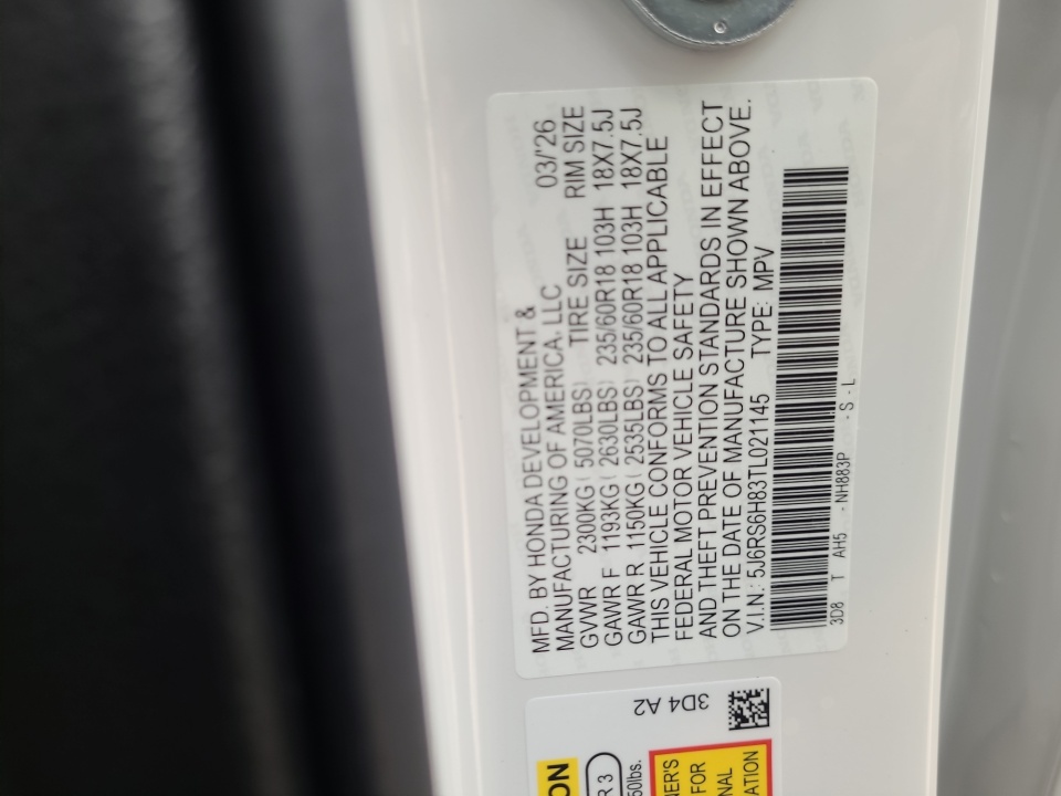 5J6RS6H83TL021145 2026 Honda CR-V Hybrid AWD Sport-L