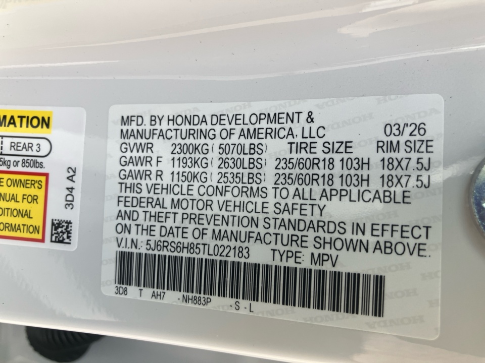 5J6RS6H85TL022183 2026 Honda CR-V Hybrid AWD Sport-L