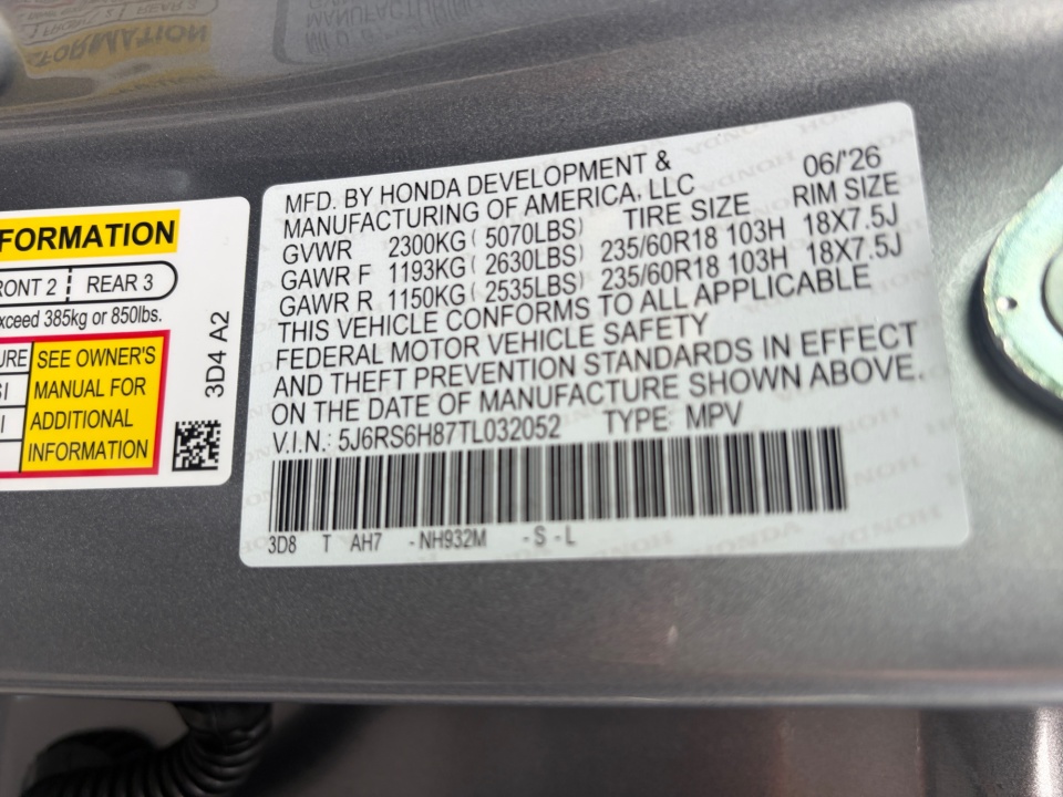 5J6RS6H87TL032052 2026 Honda CR-V Hybrid Sport-L
