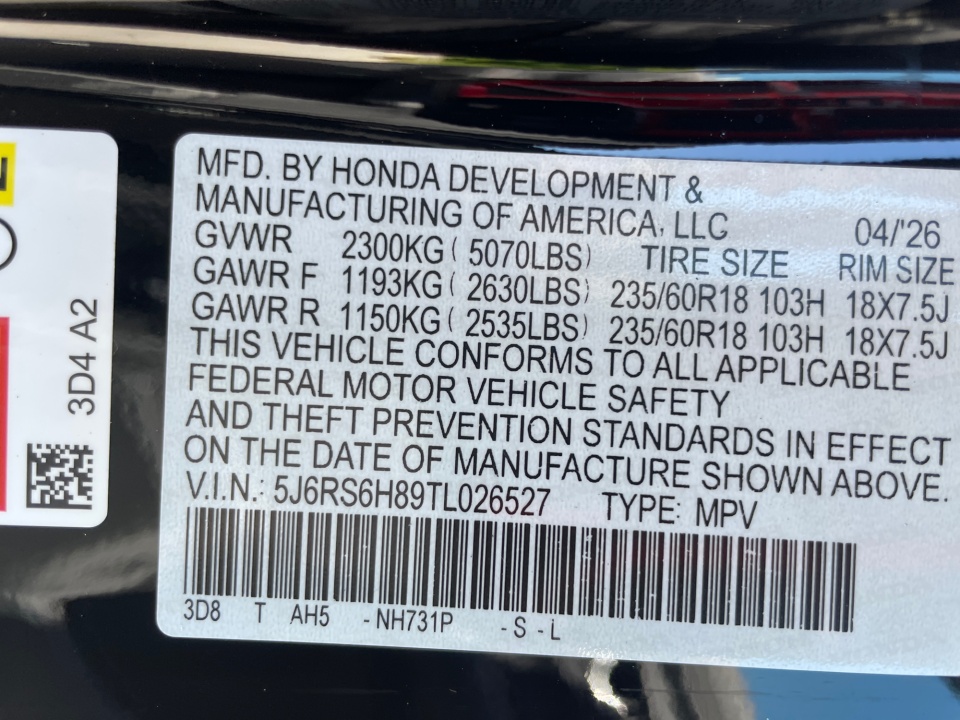 5J6RS6H89TL026527 2026 Honda CR-V Hybrid AWD Sport-L