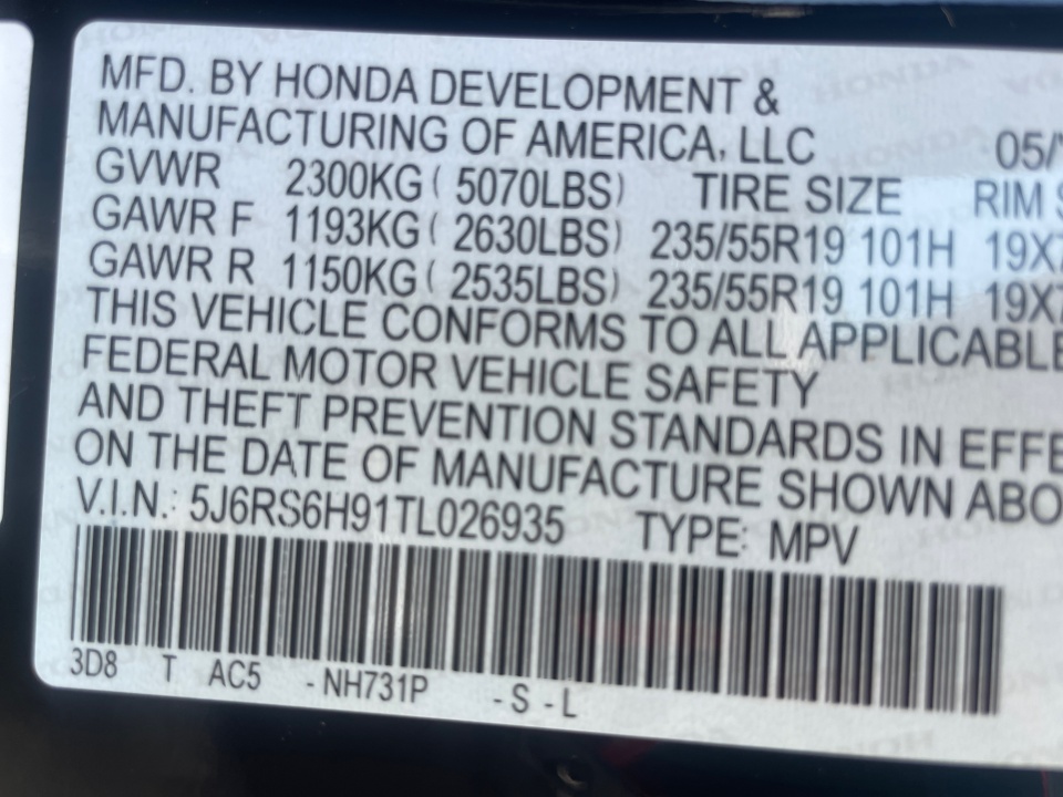 5J6RS6H91TL026935 2026 Honda CR-V Hybrid AWD Sport Touring