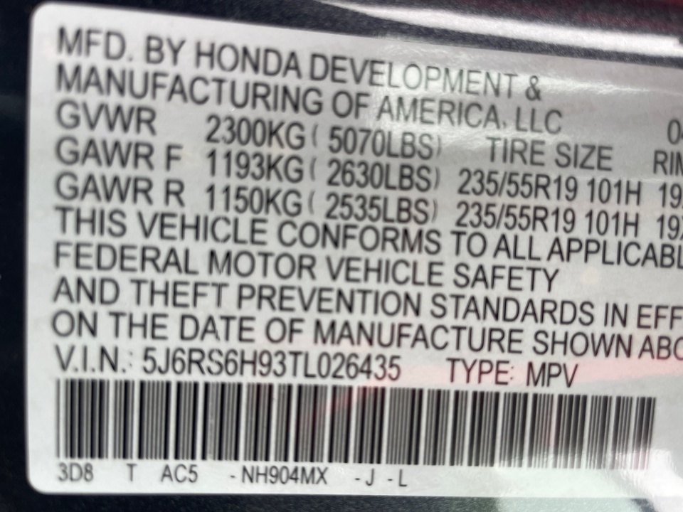5J6RS6H93TL026435 2026 Honda CR-V Hybrid AWD Sport Touring