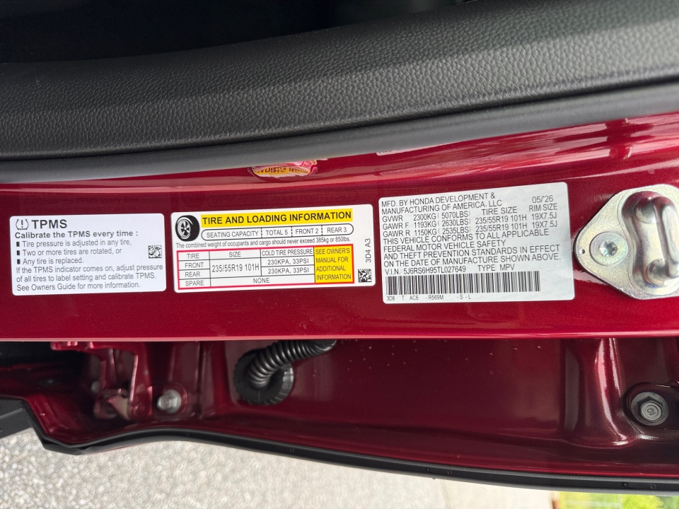 5J6RS6H95TL027649 2026 Honda CR-V Hybrid AWD Sport Touring