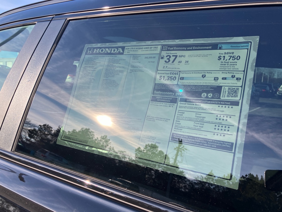 5J6RS6H97TL013915 2026 Honda CR-V Hybrid AWD Sport Touring