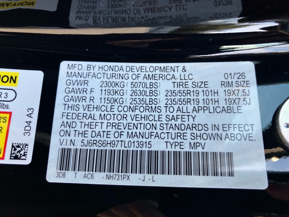 5J6RS6H97TL013915 2026 Honda CR-V Hybrid AWD Sport Touring