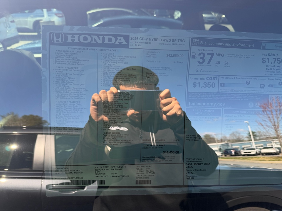 5J6RS6H99TL019540 2026 Honda CR-V Hybrid AWD Sport Touring