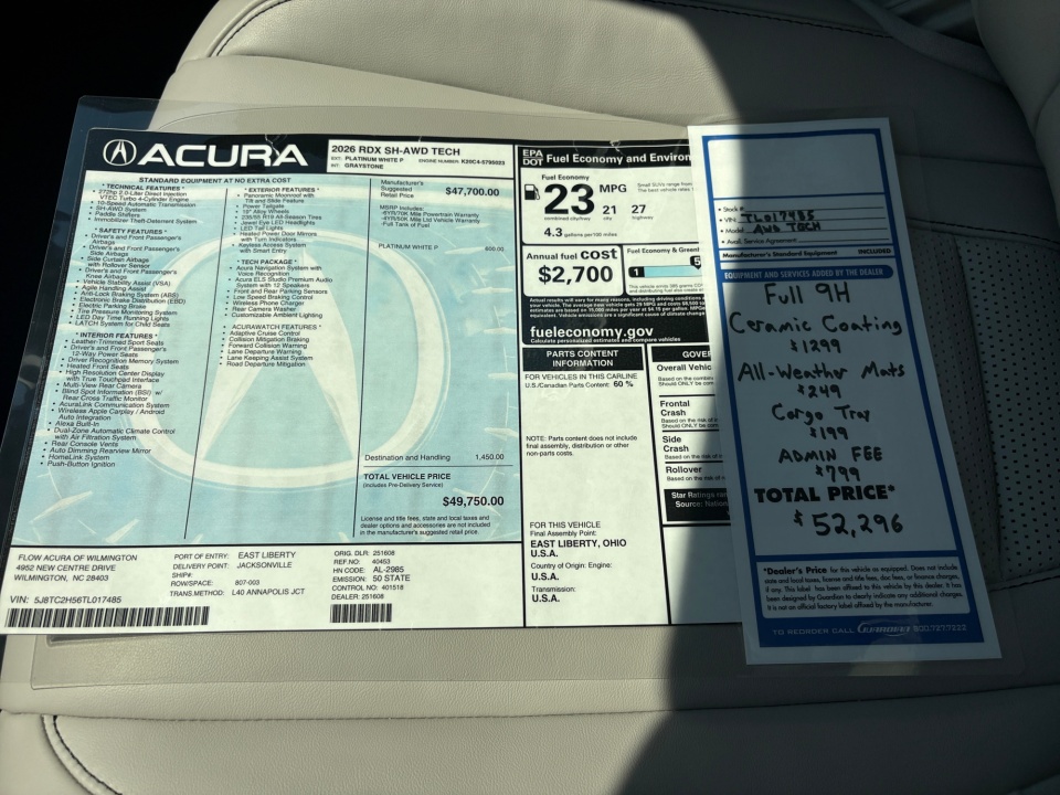 5J8TC2H56TL017485 2026 Acura RDX Technology