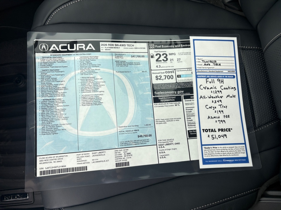 5J8TC2H56TL019656 2026 Acura RDX Technology