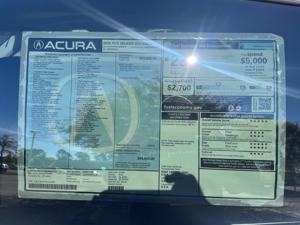 5J8TC2H71TL014303 2026 Acura RDX w/Advance Package