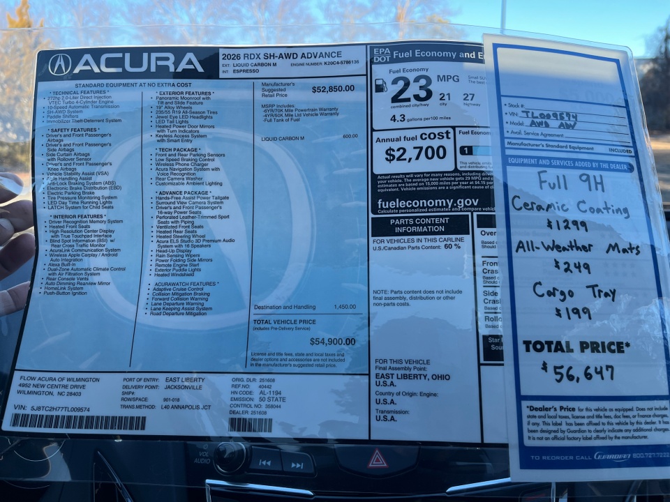 5J8TC2H77TL009574 2026 Acura RDX w/Advance Package