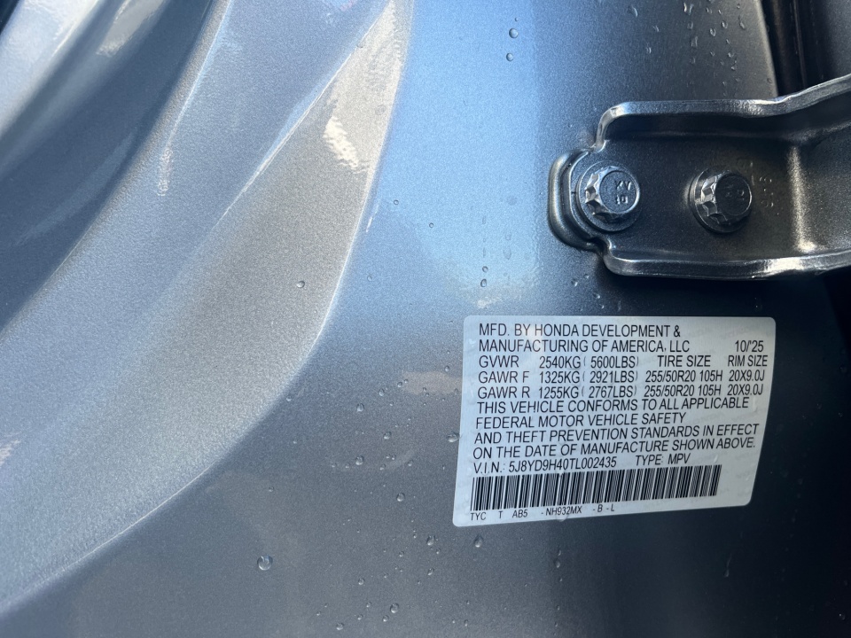 5J8YD9H40TL002435 2026 Acura MDX Technology Package