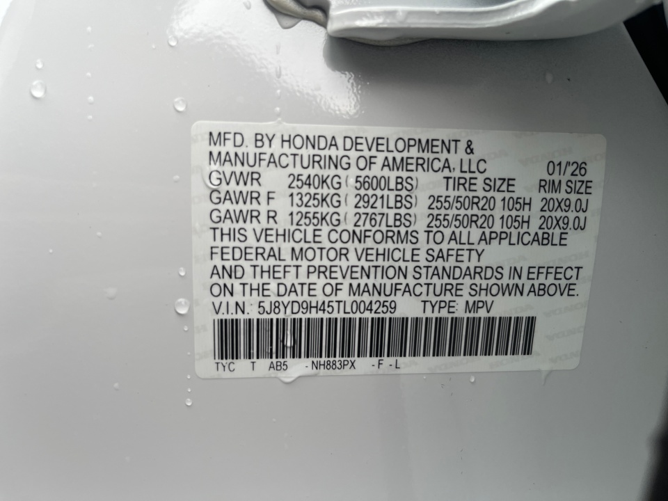 5J8YD9H45TL004259 2026 Acura MDX Technology Package