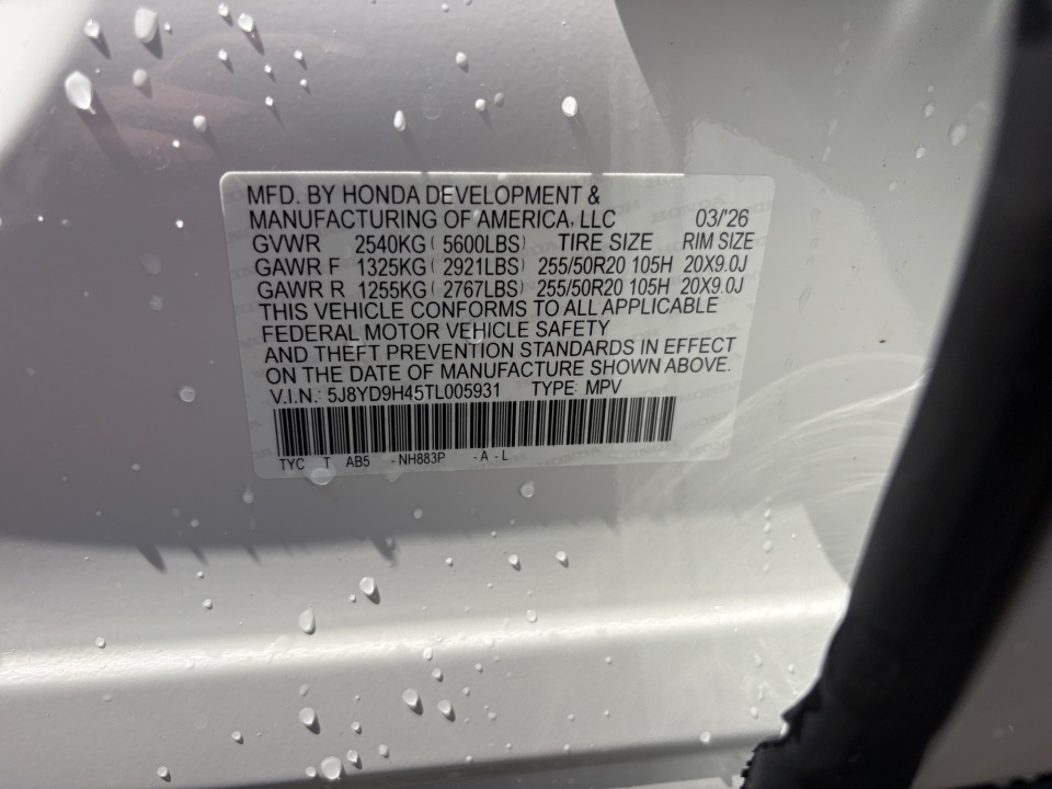 5J8YD9H45TL005931 2026 Acura MDX Technology Package