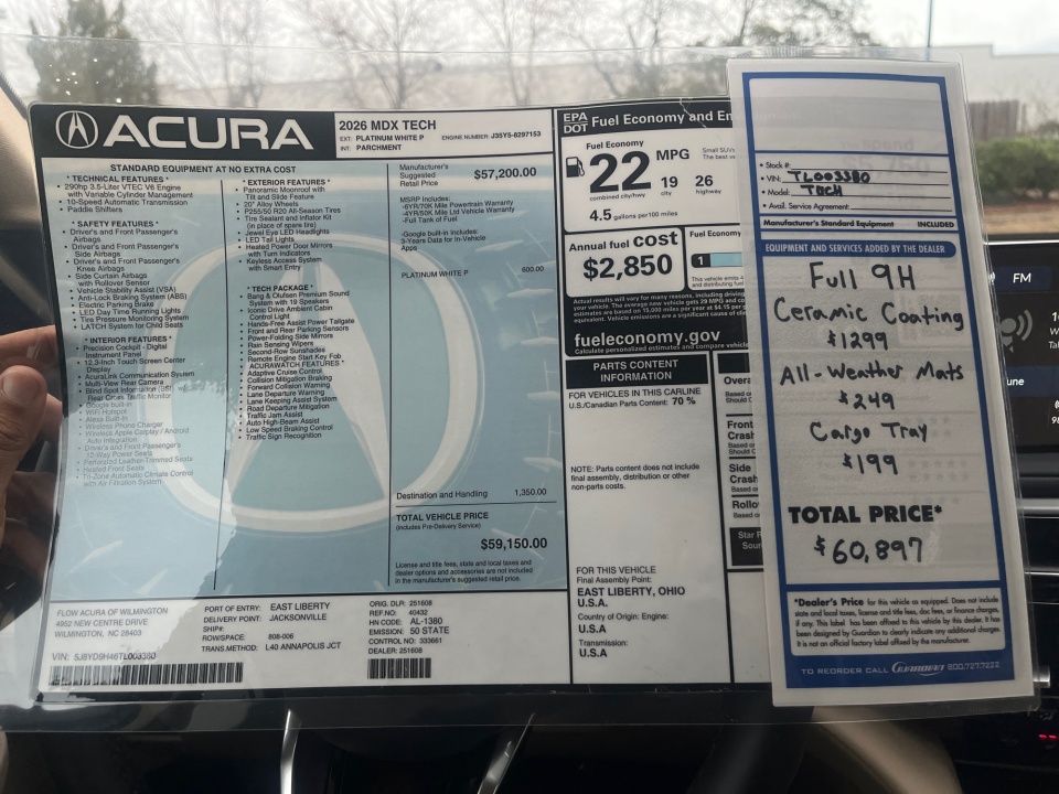 5J8YD9H46TL003380 2026 Acura MDX Technology Package