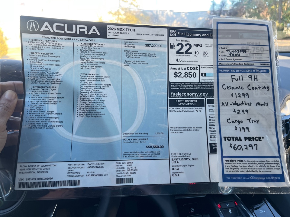 5J8YD9H49TL003096 2026 Acura MDX Technology Package