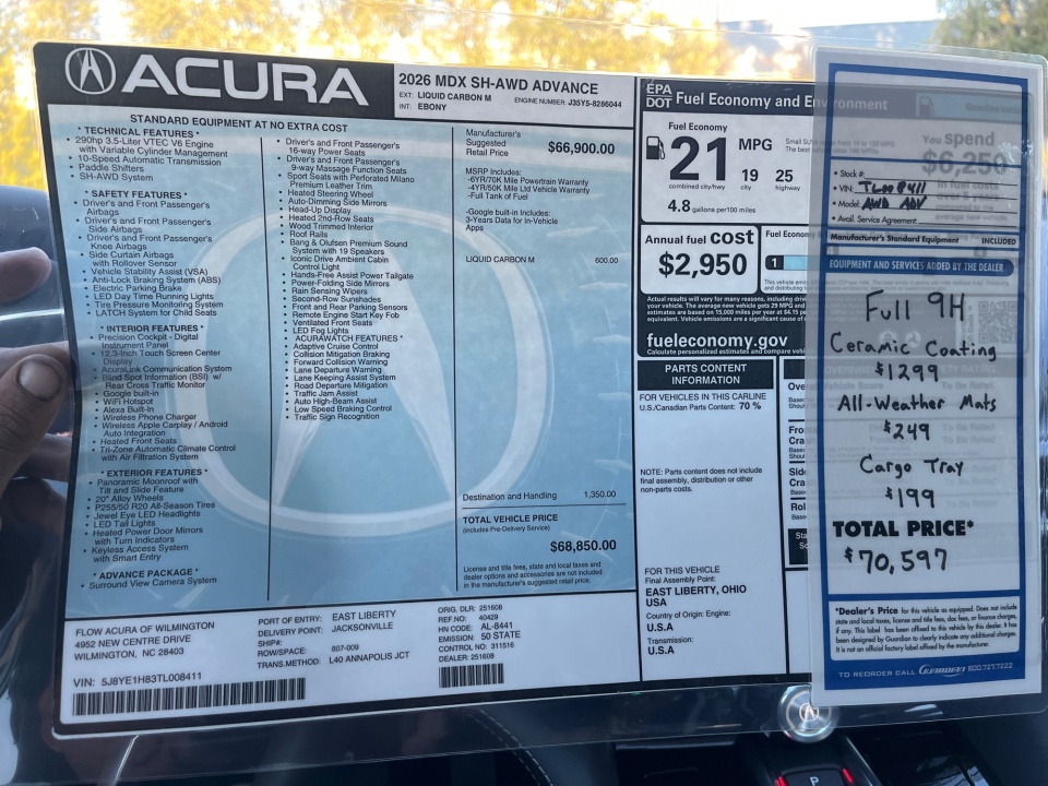 5J8YE1H83TL008411 2026 Acura MDX Advance Package