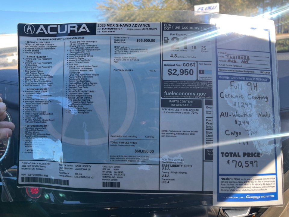 5J8YE1H88TL018058 2026 Acura MDX Advance Package