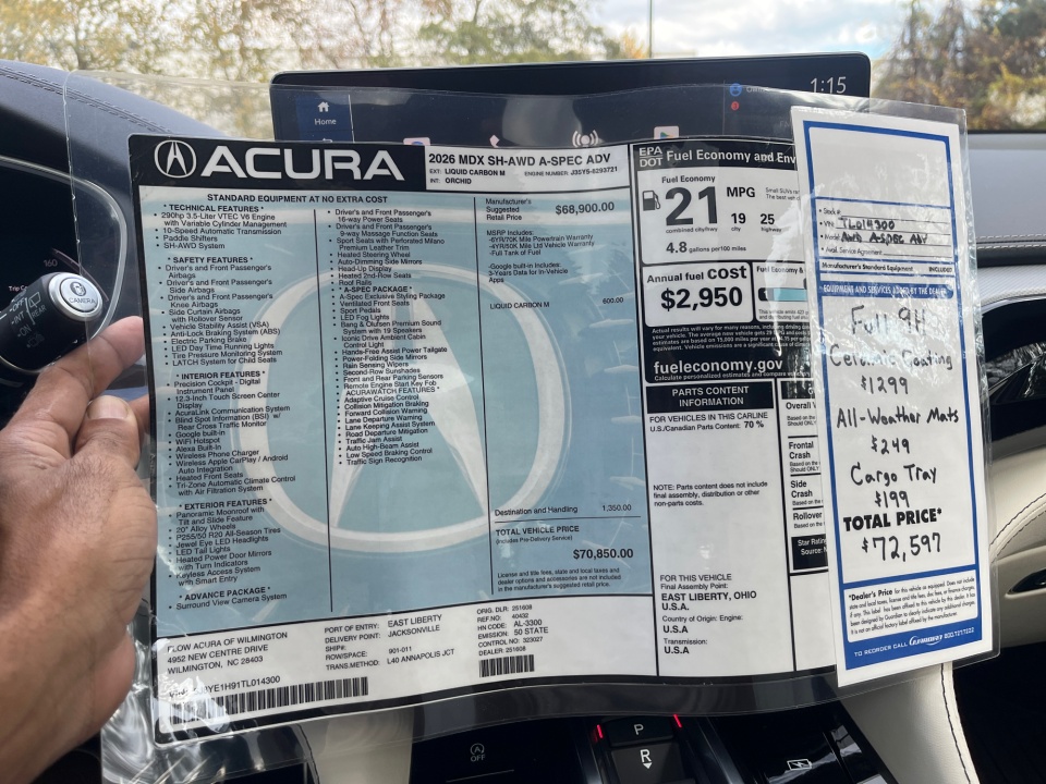 5J8YE1H91TL014300 2026 Acura MDX A-SPEC Advance Package