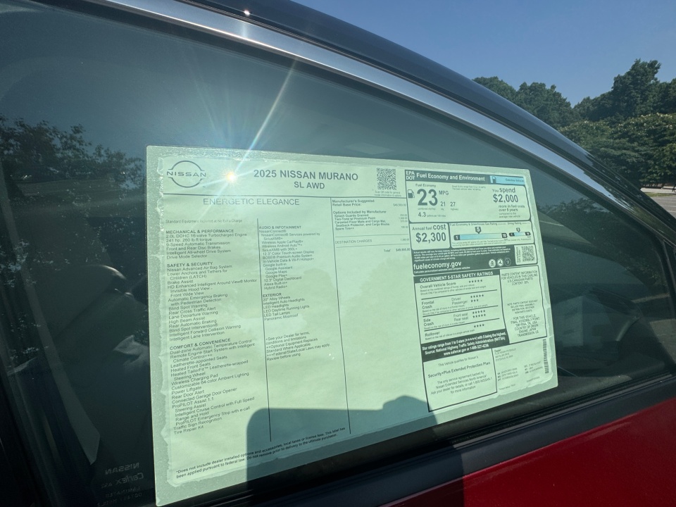 5N1AZ3CS9SC136455 2025 Nissan Murano SL