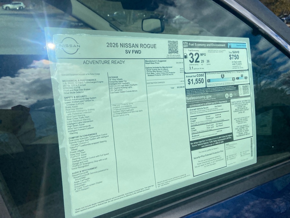 5N1BT3BA0TC730481 2026 Nissan Rogue SV