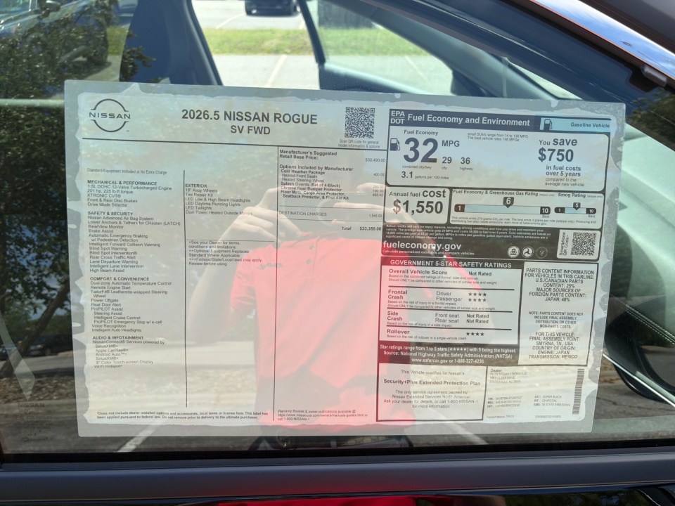 5N1BT3BA2TC857037 2026 Nissan Rogue SV