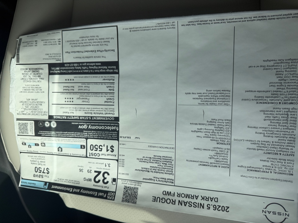 5N1BT3BA3TC755620 2026 Nissan Rogue Dark Armor