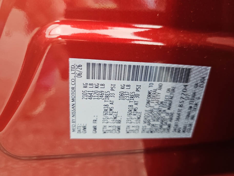 5N1BT3BA4TC857704 2026 Nissan Rogue SV