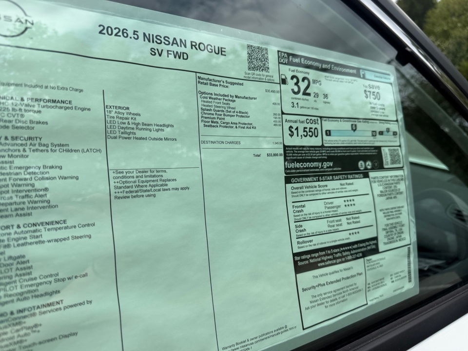 5N1BT3BA6TC861592 2026 Nissan Rogue SV