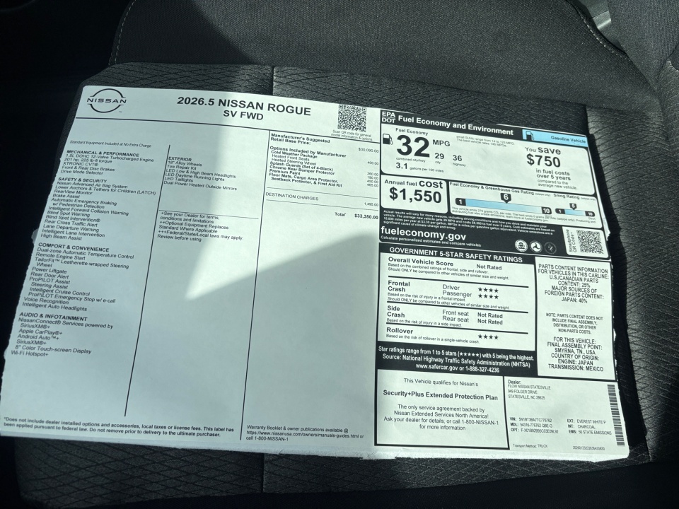 5N1BT3BA7TC776762 2026 Nissan Rogue SV