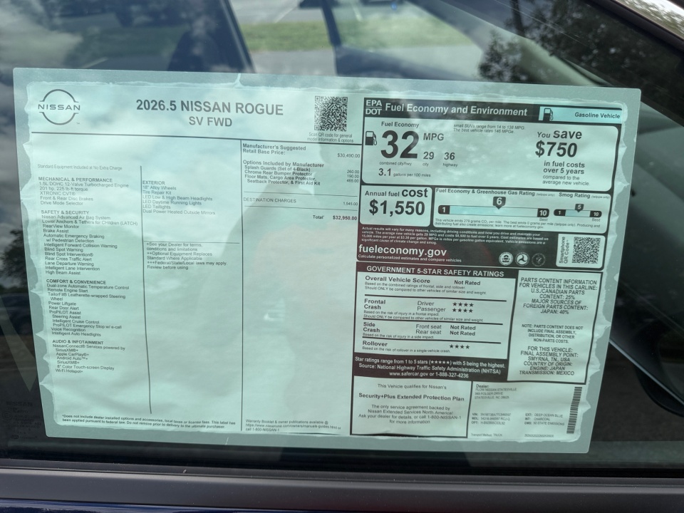 5N1BT3BA7TC846597 2026 Nissan Rogue SV