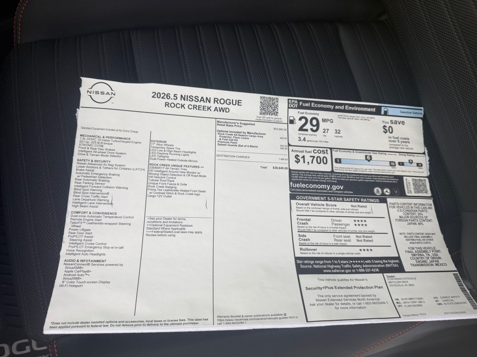 5N1BT3BB0TC750691 2026 Nissan Rogue Rock Creek