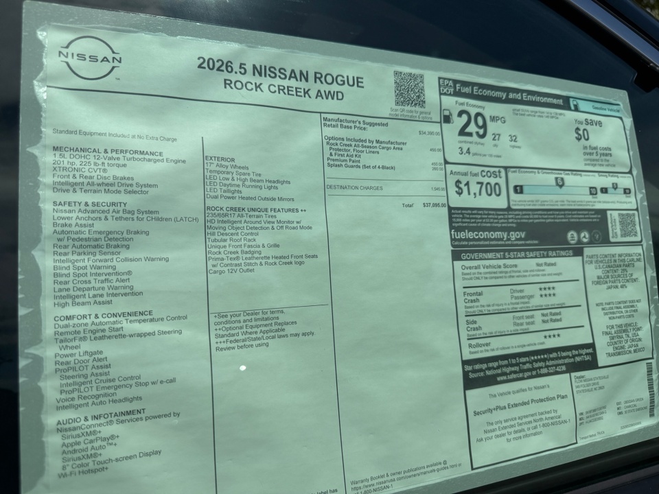 5N1BT3BB1TC837452 2026 Nissan Rogue Rock Creek
