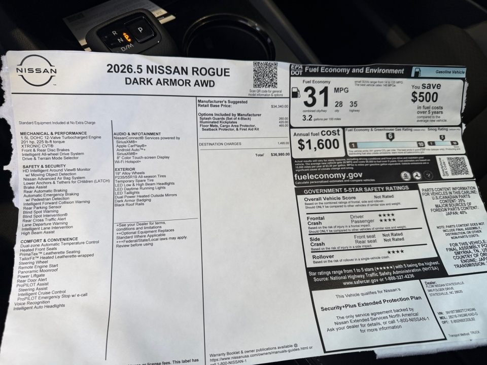 5N1BT3BB2TC745346 2026 Nissan Rogue Dark Armor