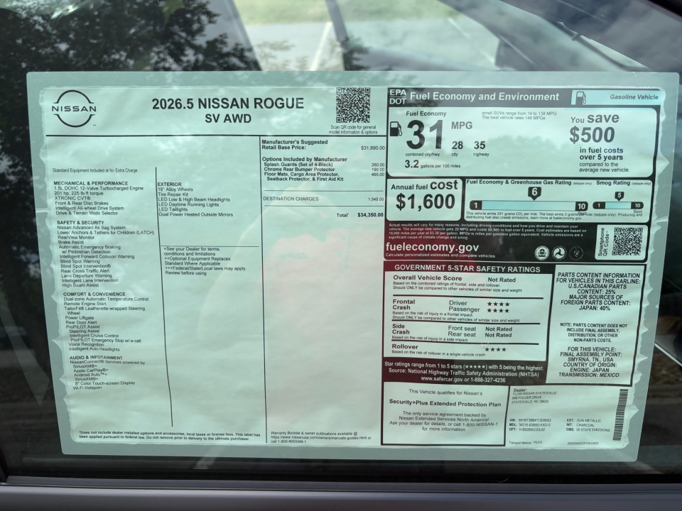 5N1BT3BB4TC838563 2026 Nissan Rogue SV