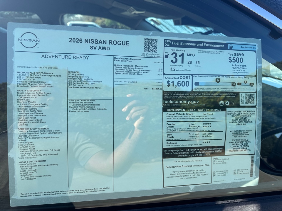 5N1BT3BB9TC710822 2026 Nissan Rogue SV